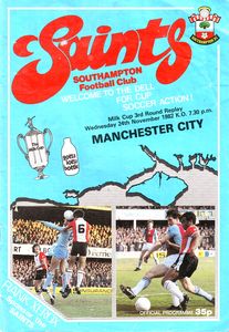Southampton v Manchester City Milk Cup 3rd Round Replay 1982/83
